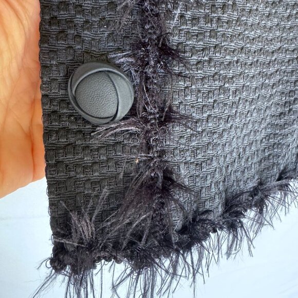 Doncaster Collection Black Tweed Fluffy Fringe Formal Suit Jacket Plus Size 18W - Picture 7 of 15